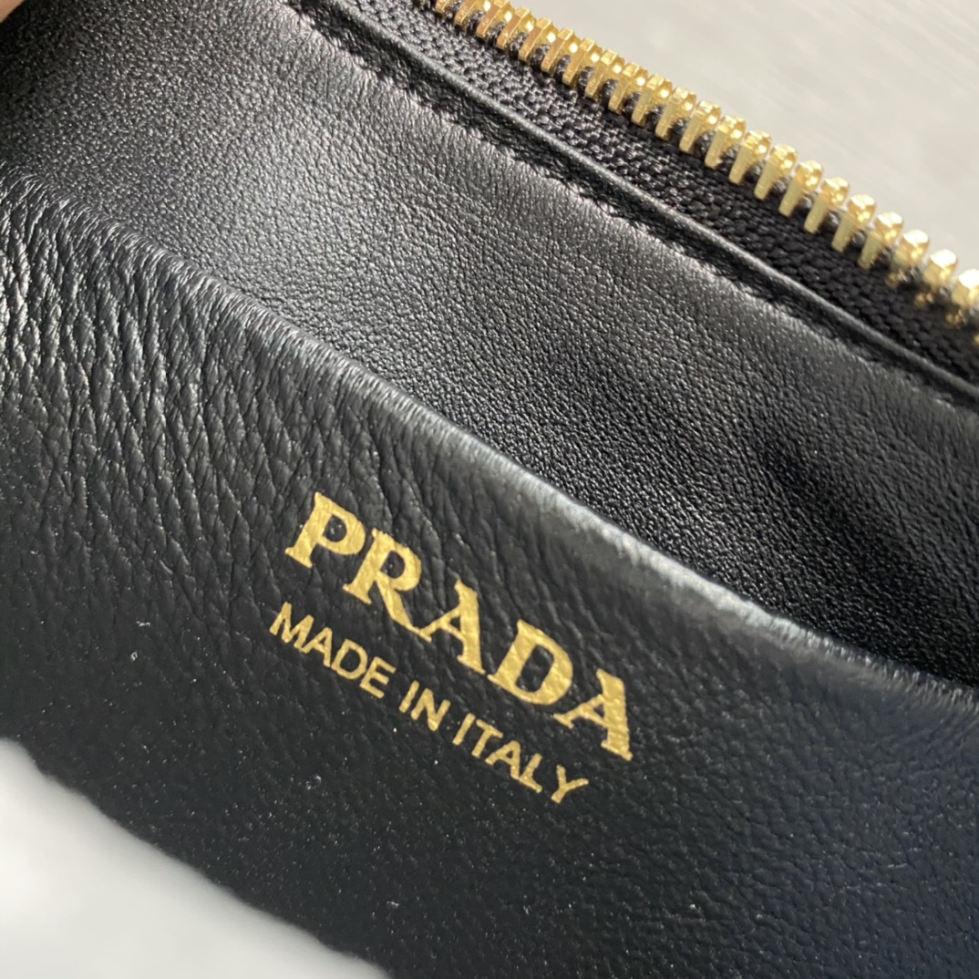 Prada Arque Leather Shoulder Bag Handbag Black 1BC194